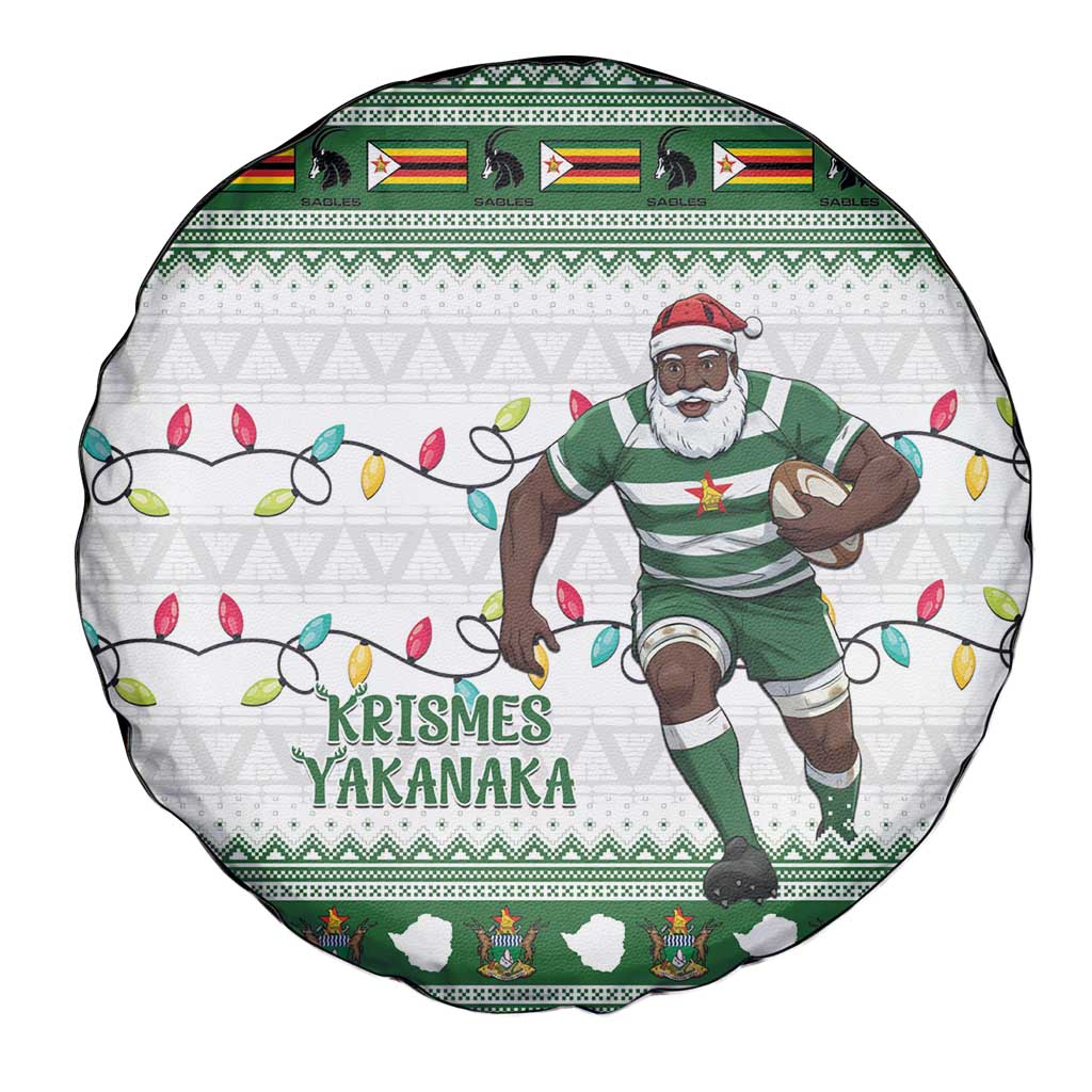 Zimbabwe Rugby Christmas Spare Tire Cover The Sables Krismes Yakanaka - Wonder Print Shop