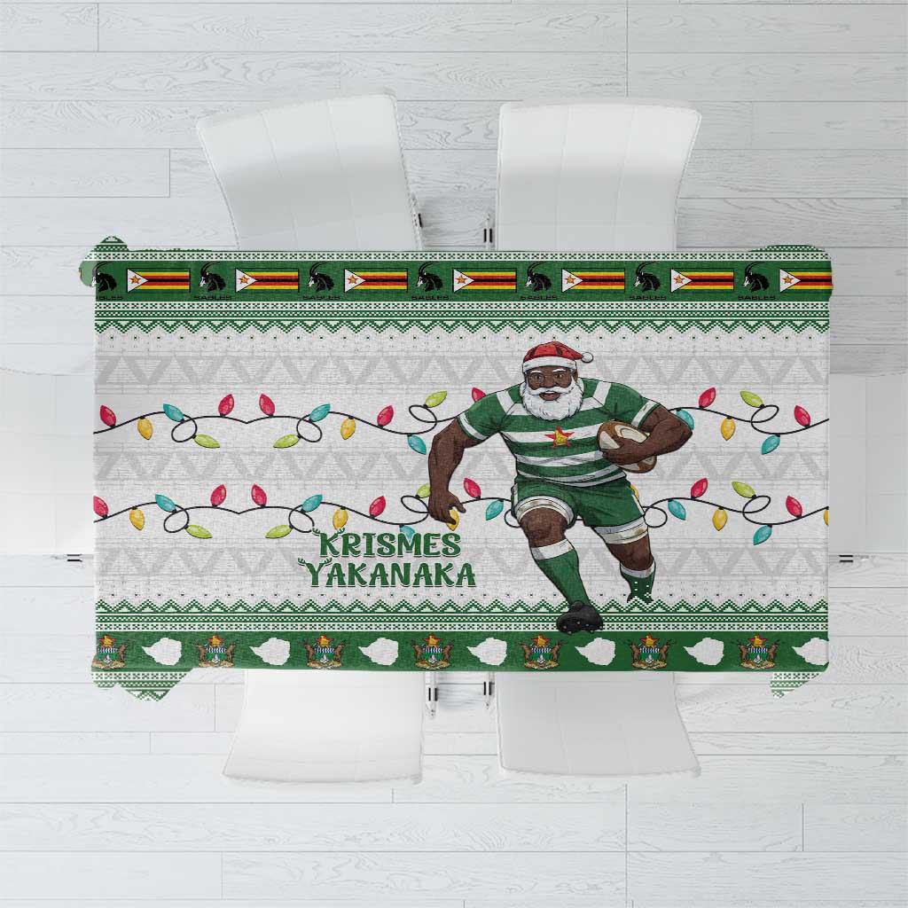 Zimbabwe Rugby Christmas Tablecloth The Sables Krismes Yakanaka - Wonder Print Shop