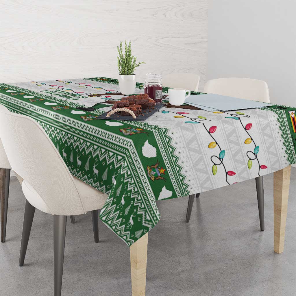 Zimbabwe Rugby Christmas Tablecloth The Sables Krismes Yakanaka - Wonder Print Shop