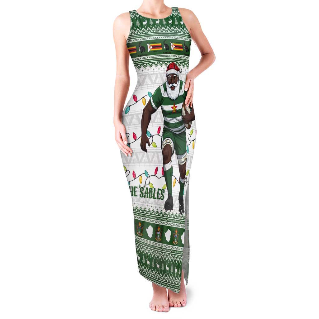 Zimbabwe Rugby Christmas Tank Maxi Dress The Sables Krismes Yakanaka - Wonder Print Shop