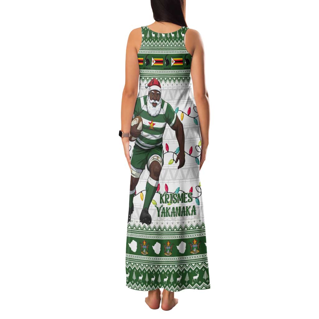 Zimbabwe Rugby Christmas Tank Maxi Dress The Sables Krismes Yakanaka - Wonder Print Shop