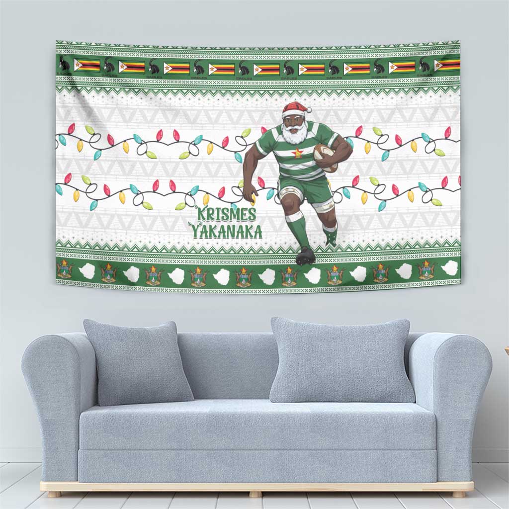 Zimbabwe Rugby Christmas Tapestry The Sables Krismes Yakanaka - Wonder Print Shop