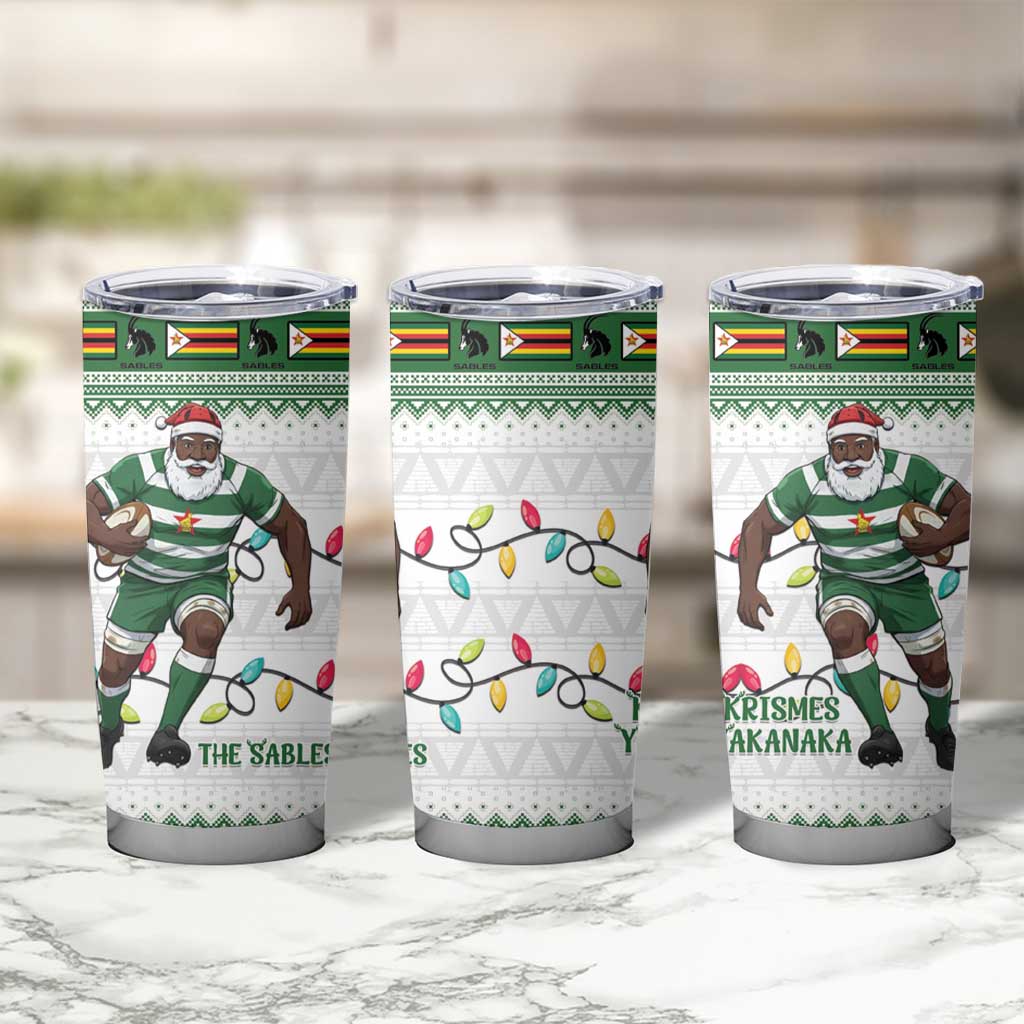 Zimbabwe Rugby Christmas Tumbler Cup The Sables Krismes Yakanaka - Wonder Print Shop