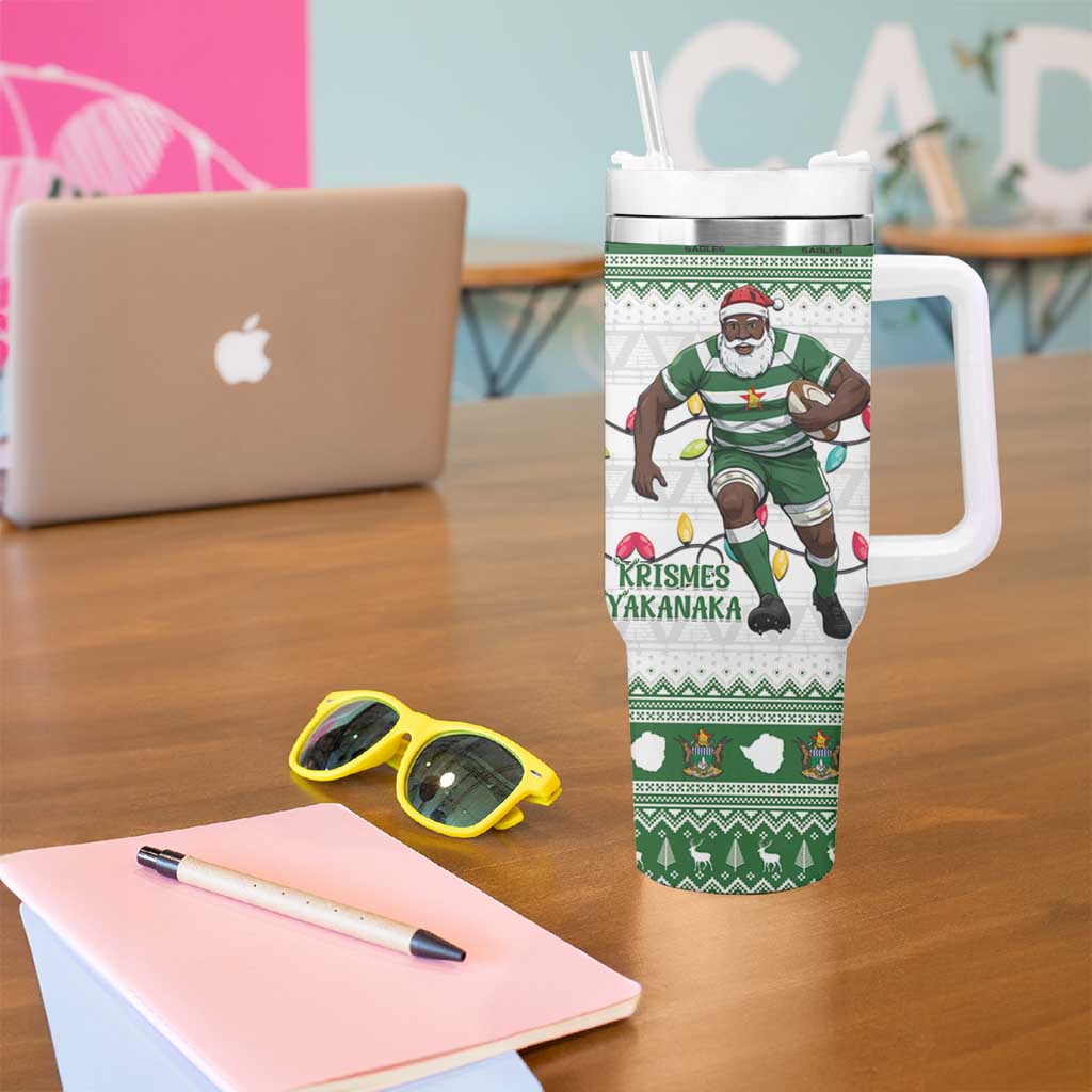 Zimbabwe Rugby Christmas Tumbler With Handle The Sables Krismes Yakanaka - Wonder Print Shop