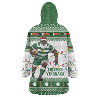 Zimbabwe Rugby Christmas Wearable Blanket Hoodie The Sables Krismes Yakanaka - Wonder Print Shop