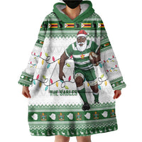 Zimbabwe Rugby Christmas Wearable Blanket Hoodie The Sables Krismes Yakanaka - Wonder Print Shop