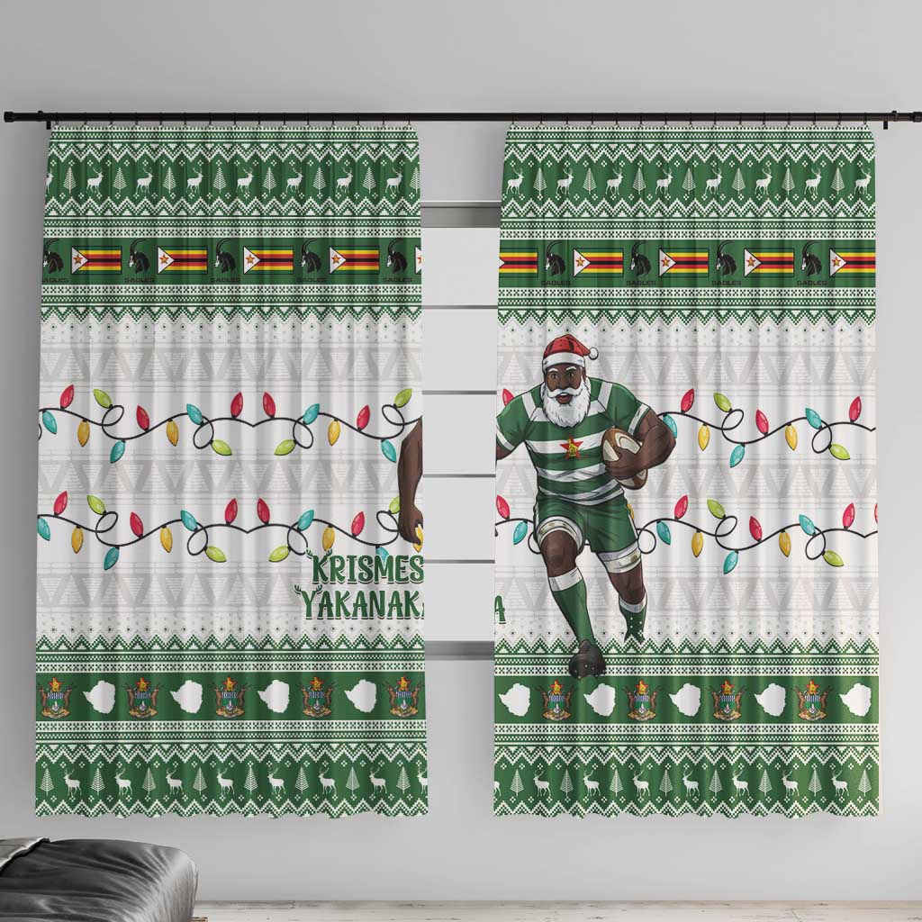 Zimbabwe Rugby Christmas Window Curtain The Sables Krismes Yakanaka - Wonder Print Shop