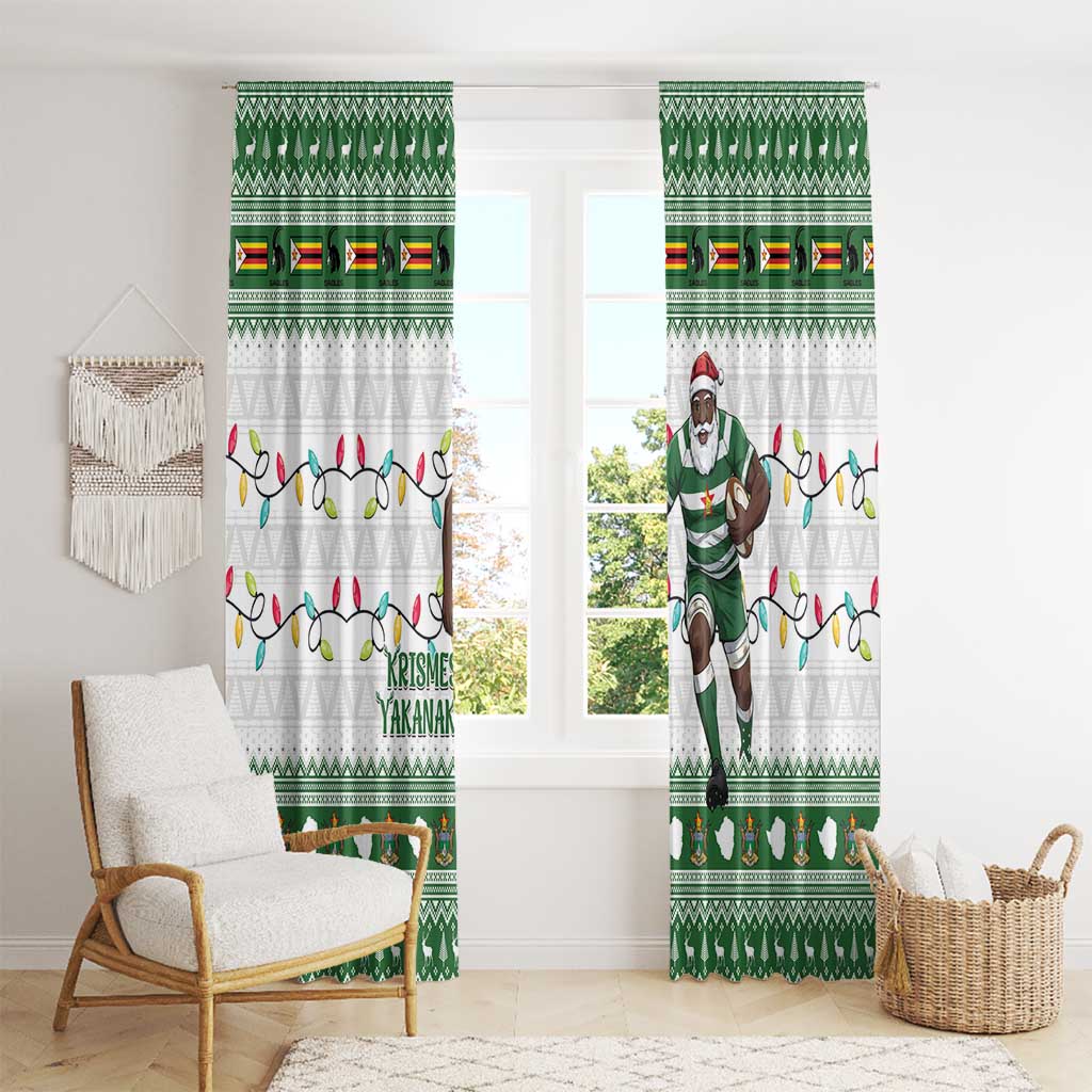 Zimbabwe Rugby Christmas Window Curtain The Sables Krismes Yakanaka - Wonder Print Shop