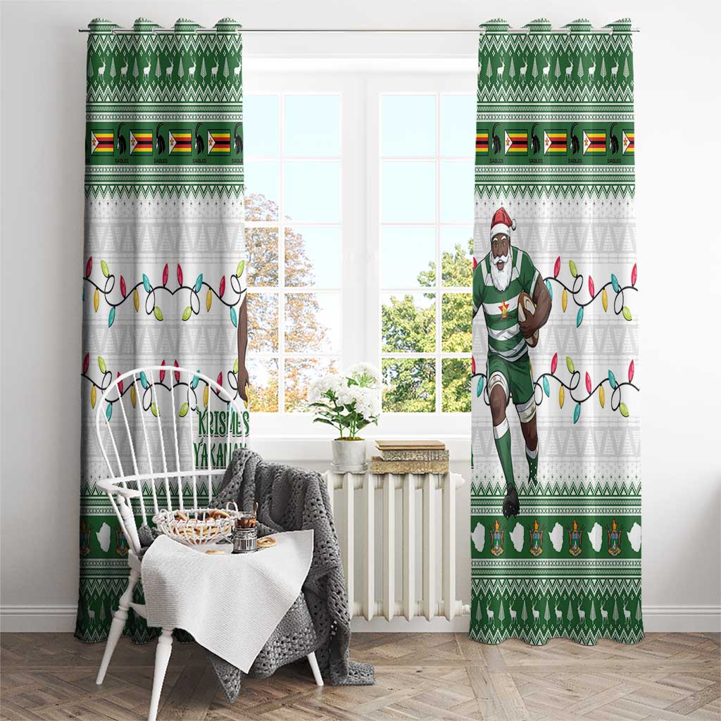 Zimbabwe Rugby Christmas Window Curtain The Sables Krismes Yakanaka - Wonder Print Shop