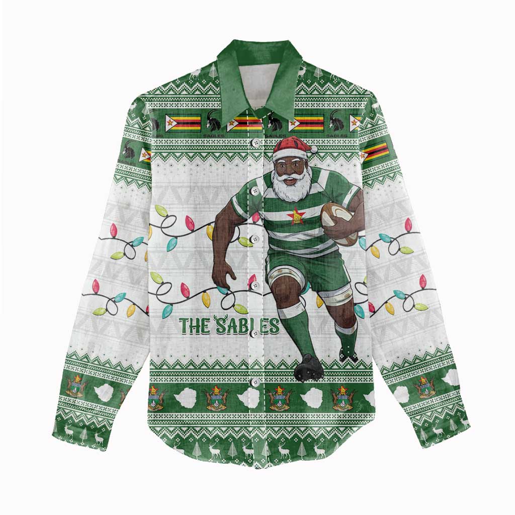 Zimbabwe Rugby Christmas Women Casual Shirt The Sables Krismes Yakanaka - Wonder Print Shop