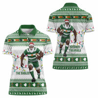 Zimbabwe Rugby Christmas Women Polo Shirt The Sables Krismes Yakanaka - Wonder Print Shop