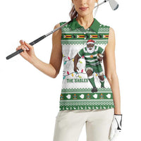 Zimbabwe Rugby Christmas Women Sleeveless Polo Shirt The Sables Krismes Yakanaka - Wonder Print Shop