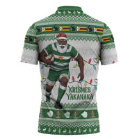 Zimbabwe Rugby Christmas Zipper Polo Shirt The Sables Krismes Yakanaka - Wonder Print Shop