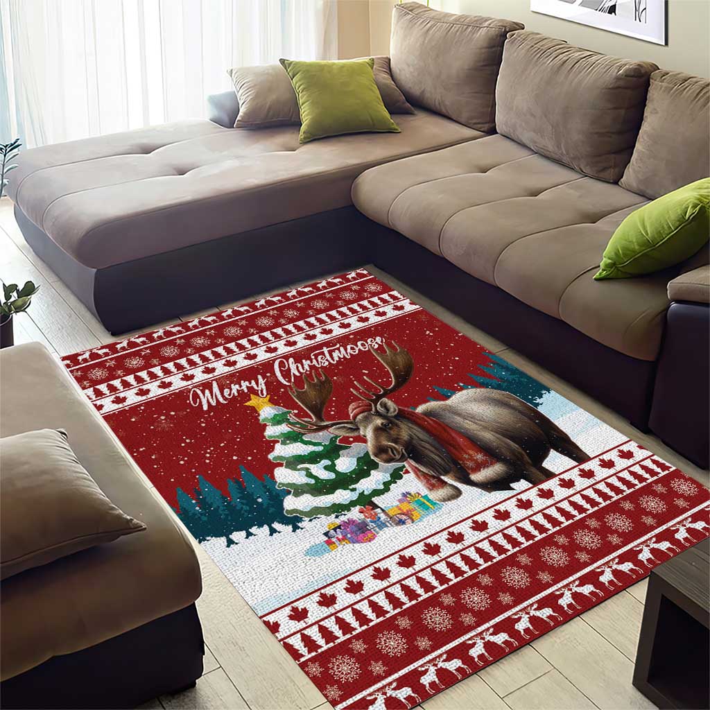 Canada Christmas Area Rug Merry Christmoose - Wonder Print Shop