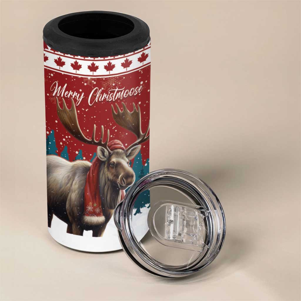 Personalized Canada Christmas 4 in 1 Can Cooler Tumbler Merry Chistmoose - Wonder Print Shop