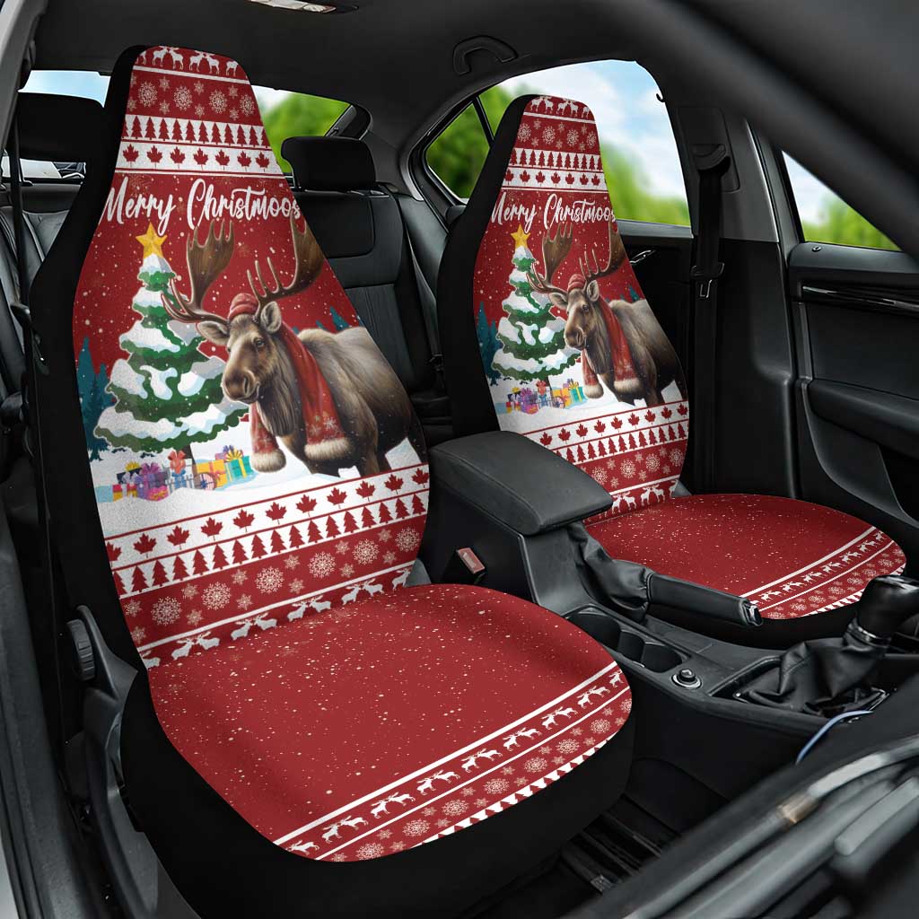 Canada Christmas Car Seat Cover Merry Christmoose - Wonder Print Shop