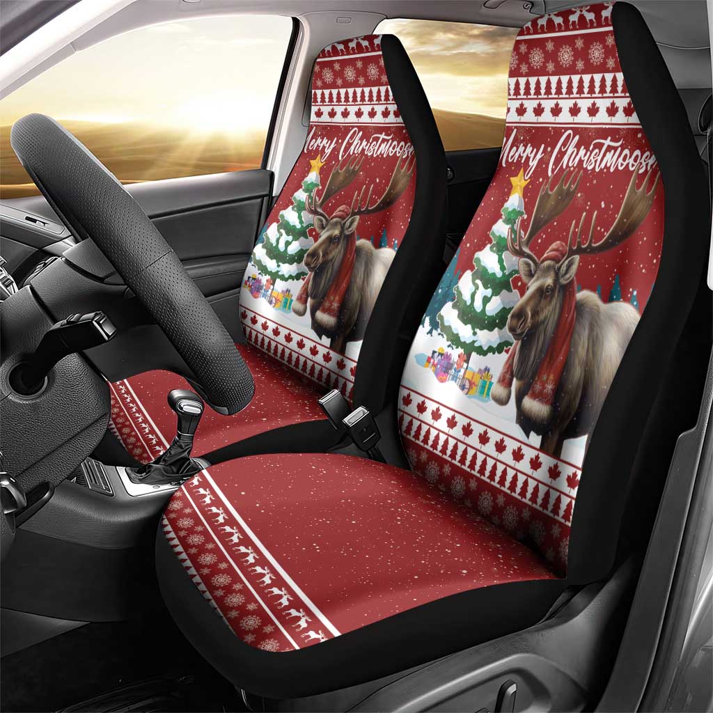 Canada Christmas Car Seat Cover Merry Christmoose - Wonder Print Shop