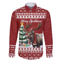 Personalized Canada Christmas Family Matching Off The Shoulder Long Sleeve Dress and Hawaiian Shirt Merry Christmoose - Wonder Print Shop