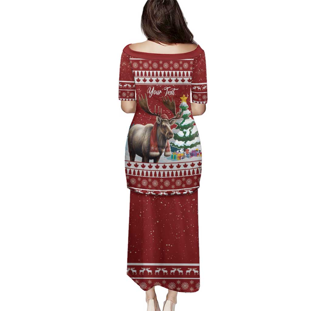 Personalized Canada Christmas Family Matching Puletasi and Hawaiian Shirt Merry Christmoose - Wonder Print Shop