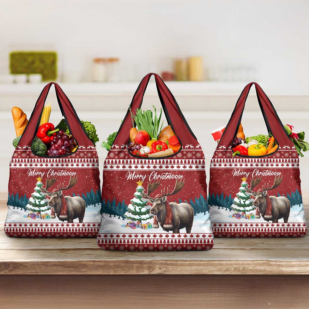 Canada Christmas Grocery Bag Merry Christmoose