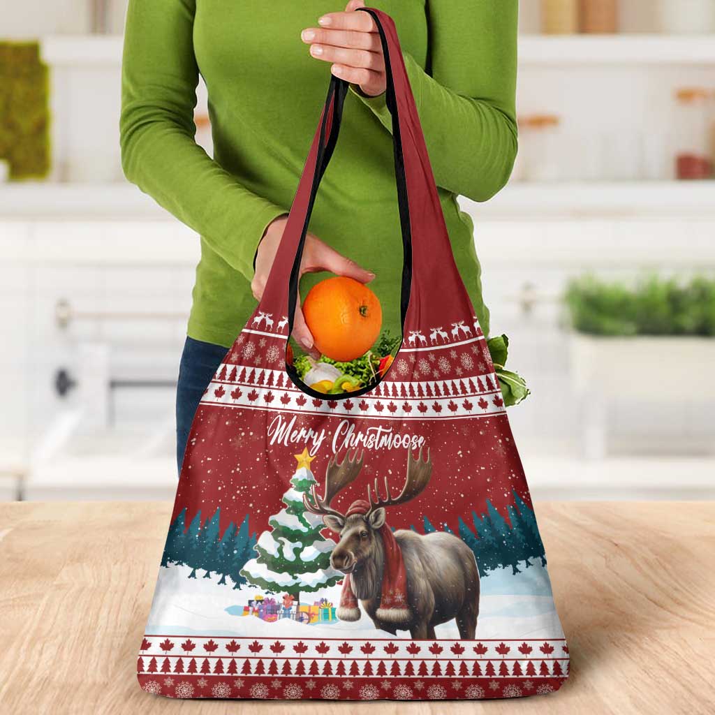 Canada Christmas Grocery Bag Merry Christmoose