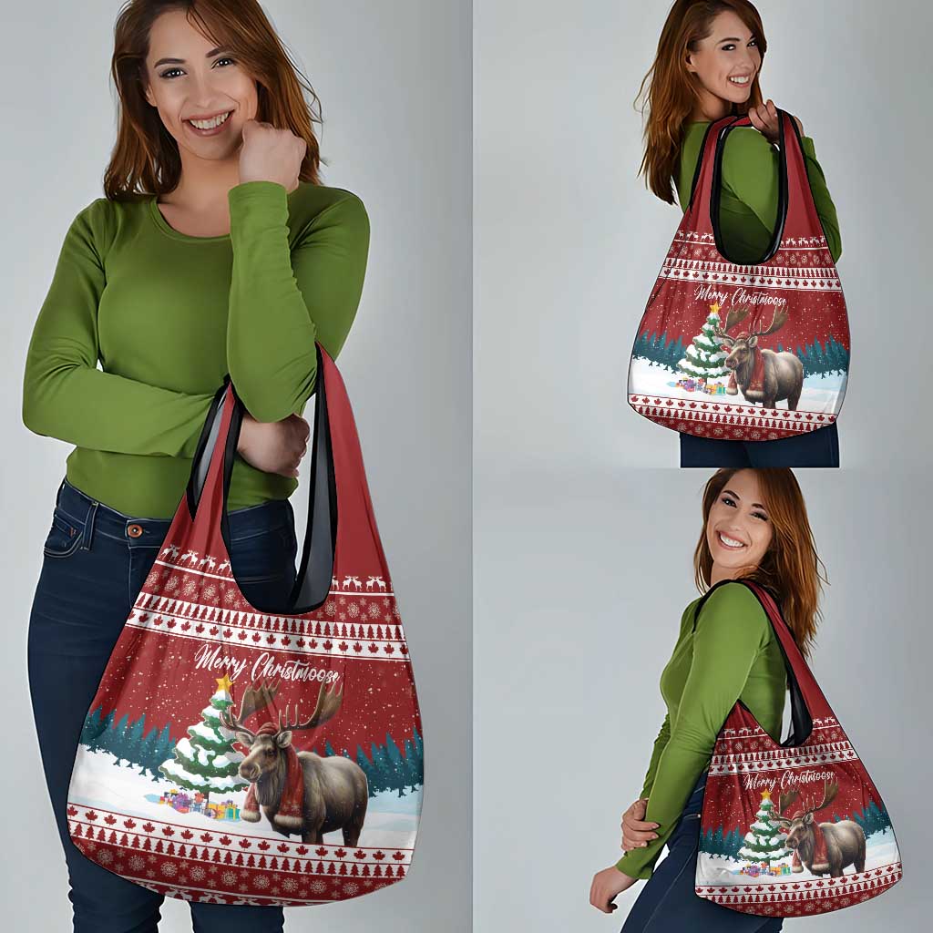 Canada Christmas Grocery Bag Merry Christmoose
