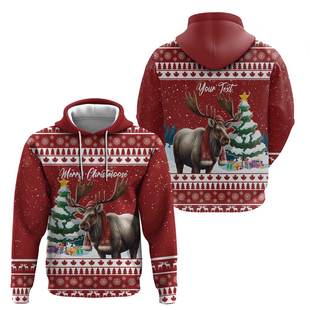 Personalized Canada Christmas Hoodie Merry Christmoose - Wonder Print Shop
