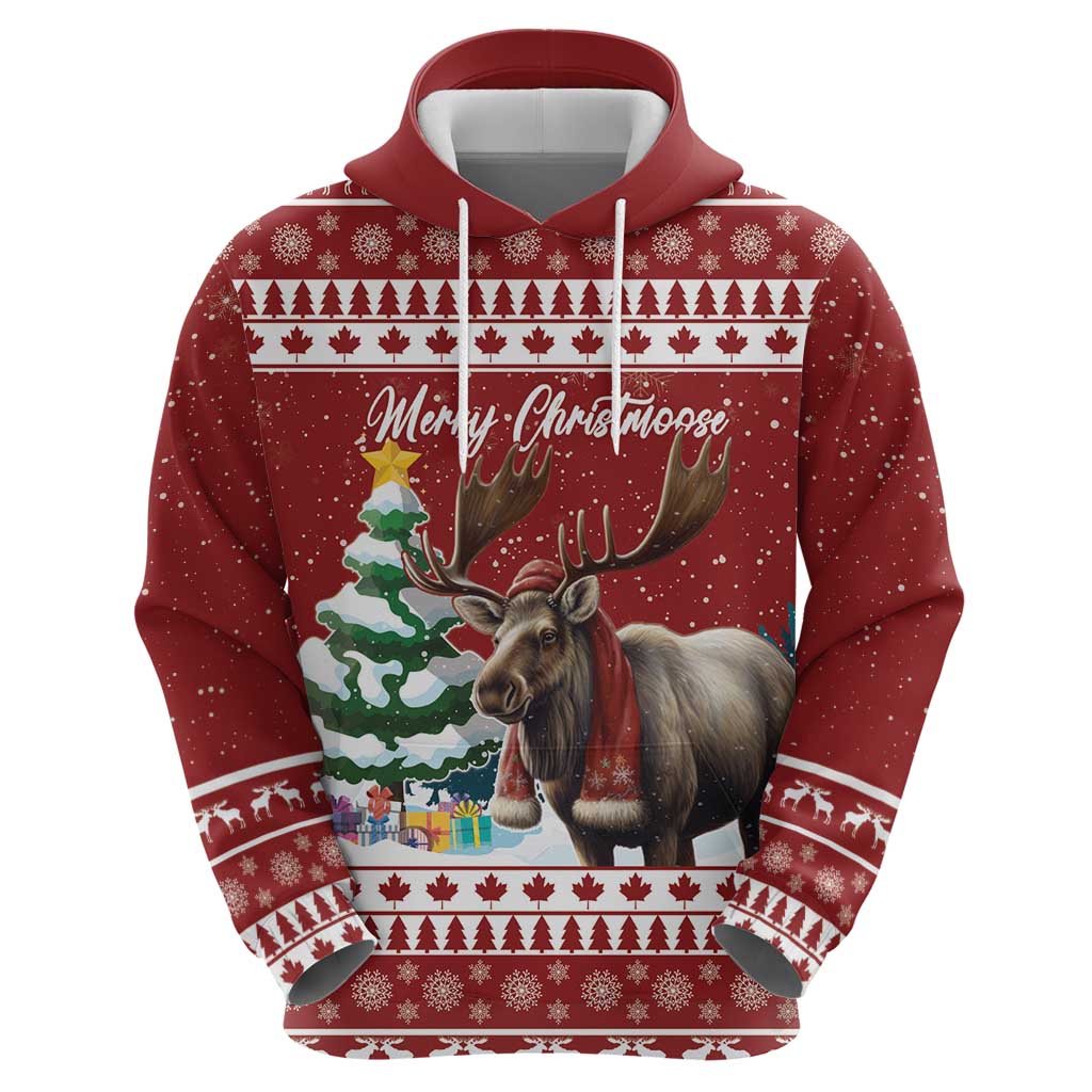 Personalized Canada Christmas Hoodie Merry Christmoose - Wonder Print Shop