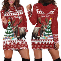 Personalized Canada Christmas Hoodie Dress Merry Christmoose - Wonder Print Shop