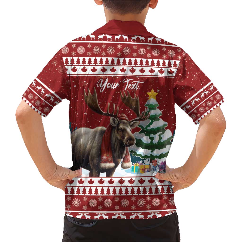 Personalized Canada Christmas Kid Hawaiian Shirt Merry Christmoose - Wonder Print Shop