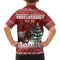 Personalized Canada Christmas Kid Hawaiian Shirt Merry Christmoose - Wonder Print Shop