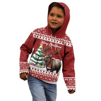 Personalized Canada Christmas Kid Hoodie Merry Christmoose - Wonder Print Shop