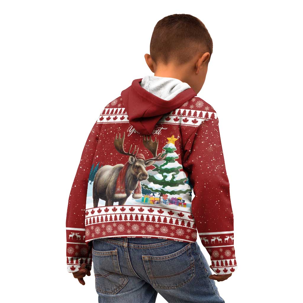 Personalized Canada Christmas Kid Hoodie Merry Christmoose - Wonder Print Shop