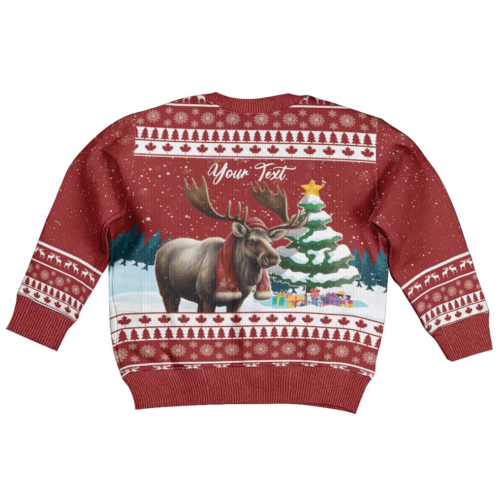 Personalized Canada Christmas Kid Ugly Christmas Sweater Merry Chistmoose - Wonder Print Shop
