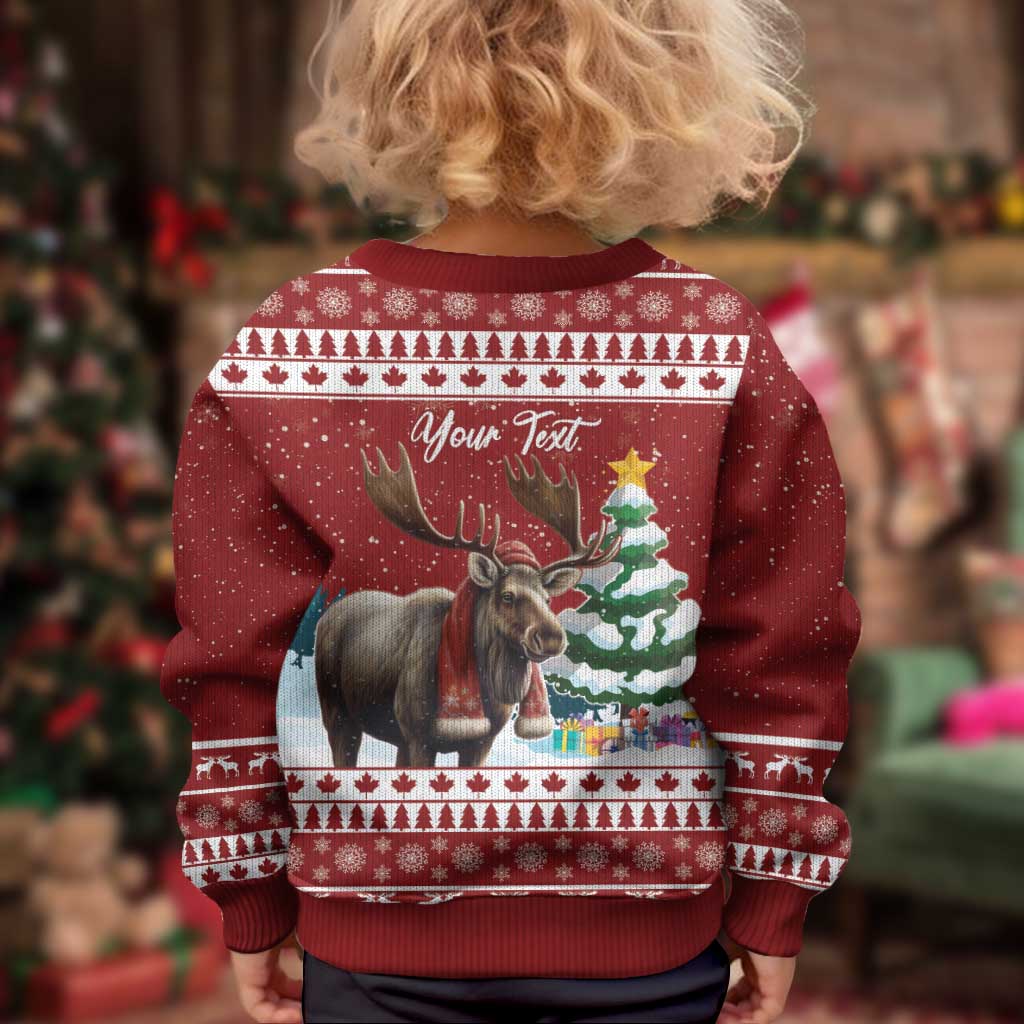 Personalized Canada Christmas Kid Ugly Christmas Sweater Merry Chistmoose - Wonder Print Shop