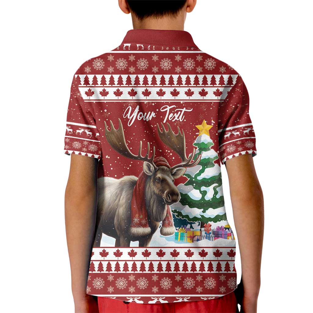 Personalized Canada Christmas Kid Polo Shirt Merry Christmoose - Wonder Print Shop