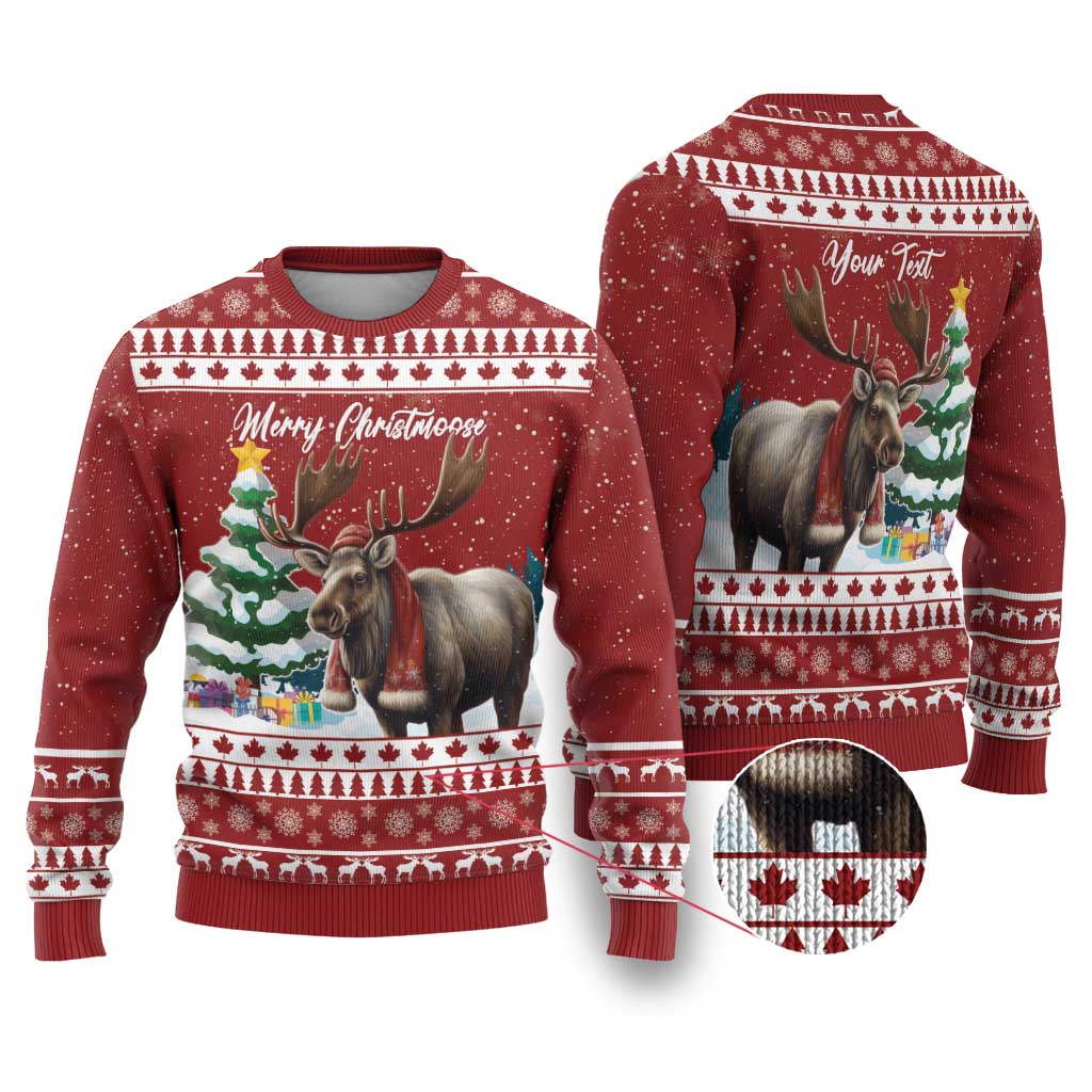 Personalized Canada Christmas Ugly Christmas Sweater Merry Chistmoose - Wonder Print Shop
