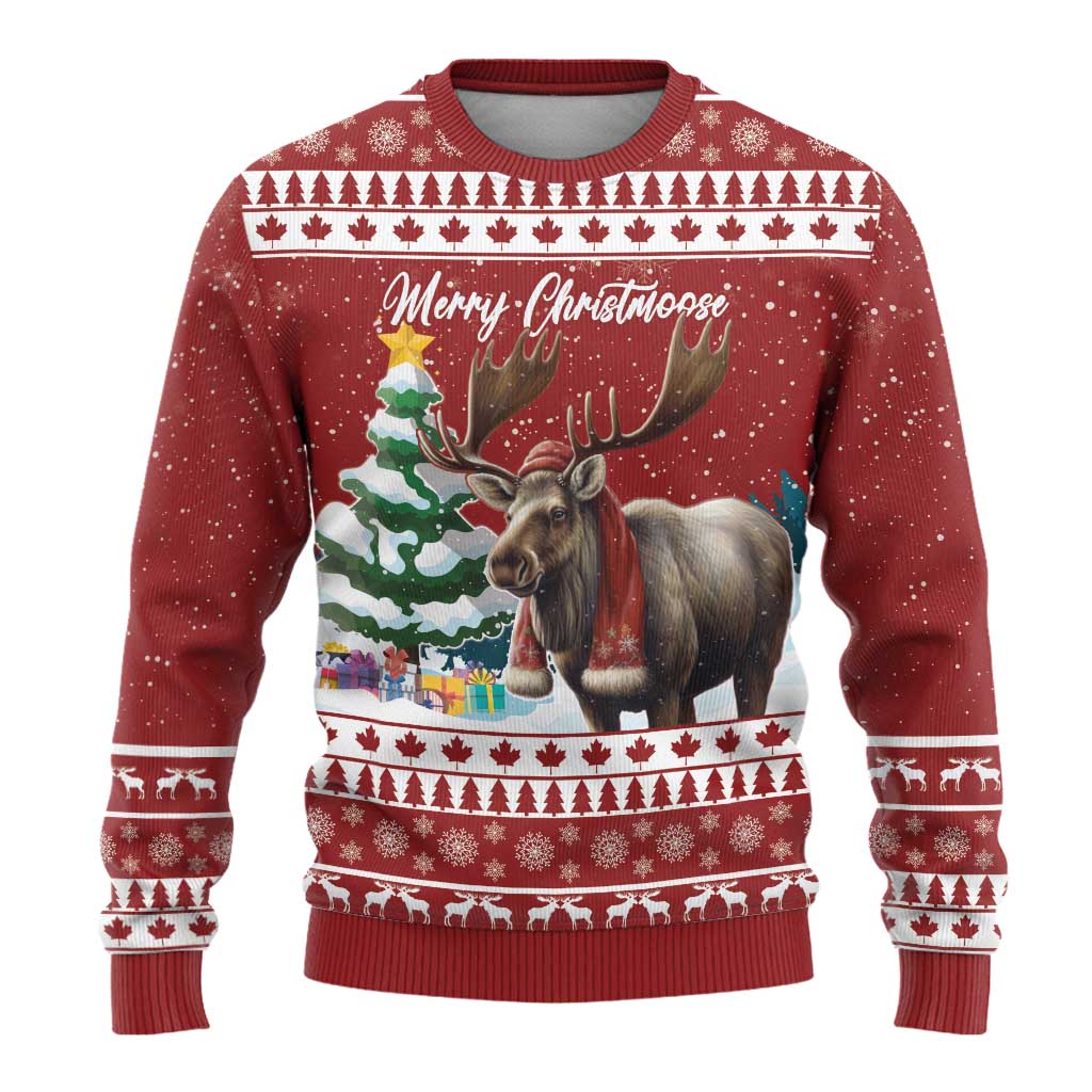Personalized Canada Christmas Ugly Christmas Sweater Merry Chistmoose - Wonder Print Shop