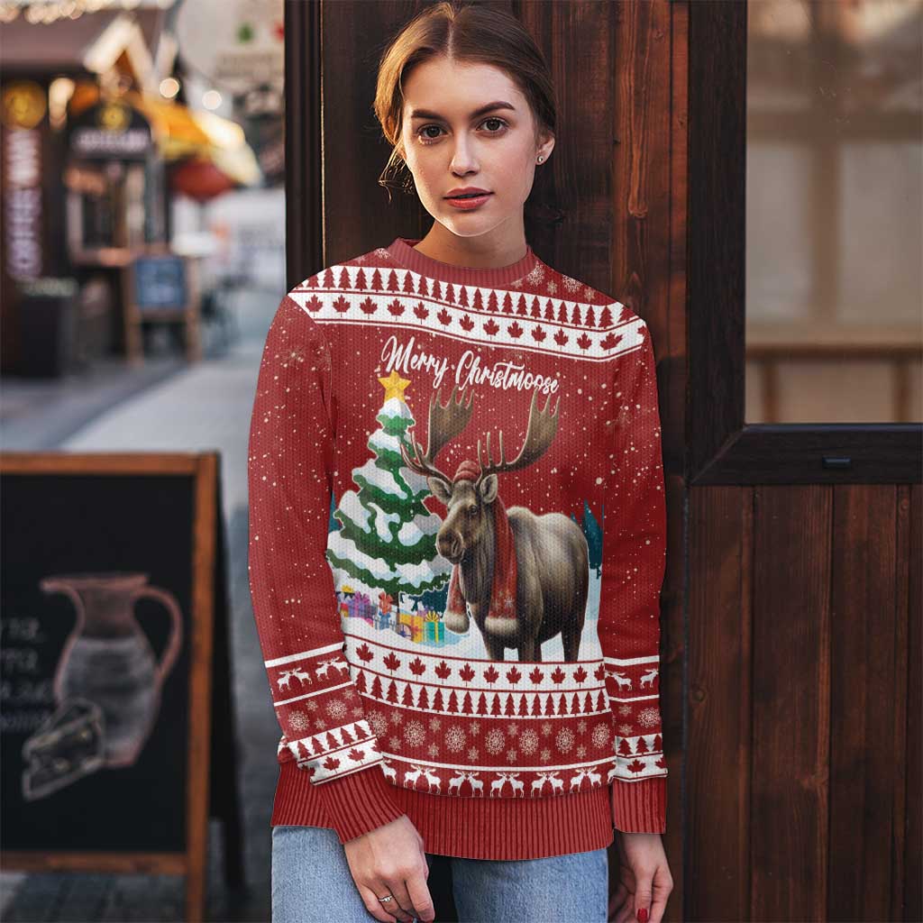 Personalized Canada Christmas Ugly Christmas Sweater Merry Chistmoose - Wonder Print Shop