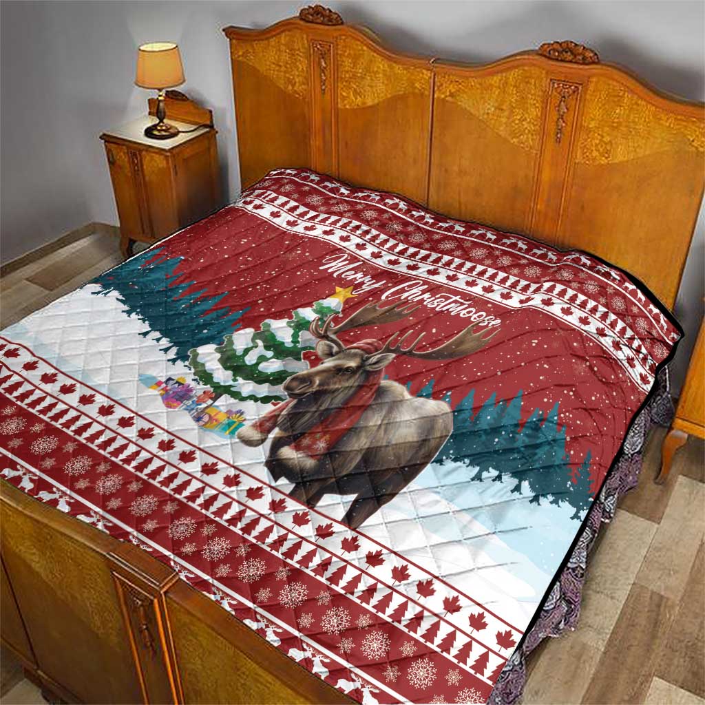 Canada Christmas Quilt Merry Christmoose - Wonder Print Shop
