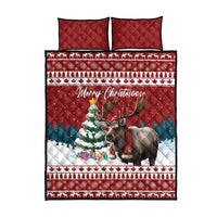Canada Christmas Quilt Bed Set Merry Christmoose - Wonder Print Shop
