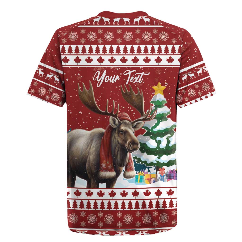 Personalized Canada Christmas Rugby Jersey Merry Christmoose - Wonder Print Shop