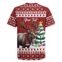 Personalized Canada Christmas Rugby Jersey Merry Christmoose - Wonder Print Shop