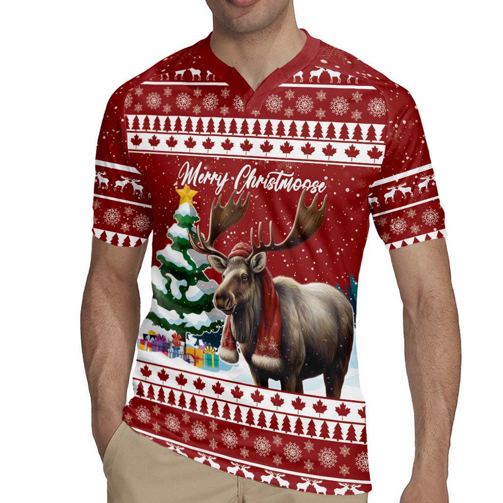 Personalized Canada Christmas Rugby Jersey Merry Christmoose - Wonder Print Shop