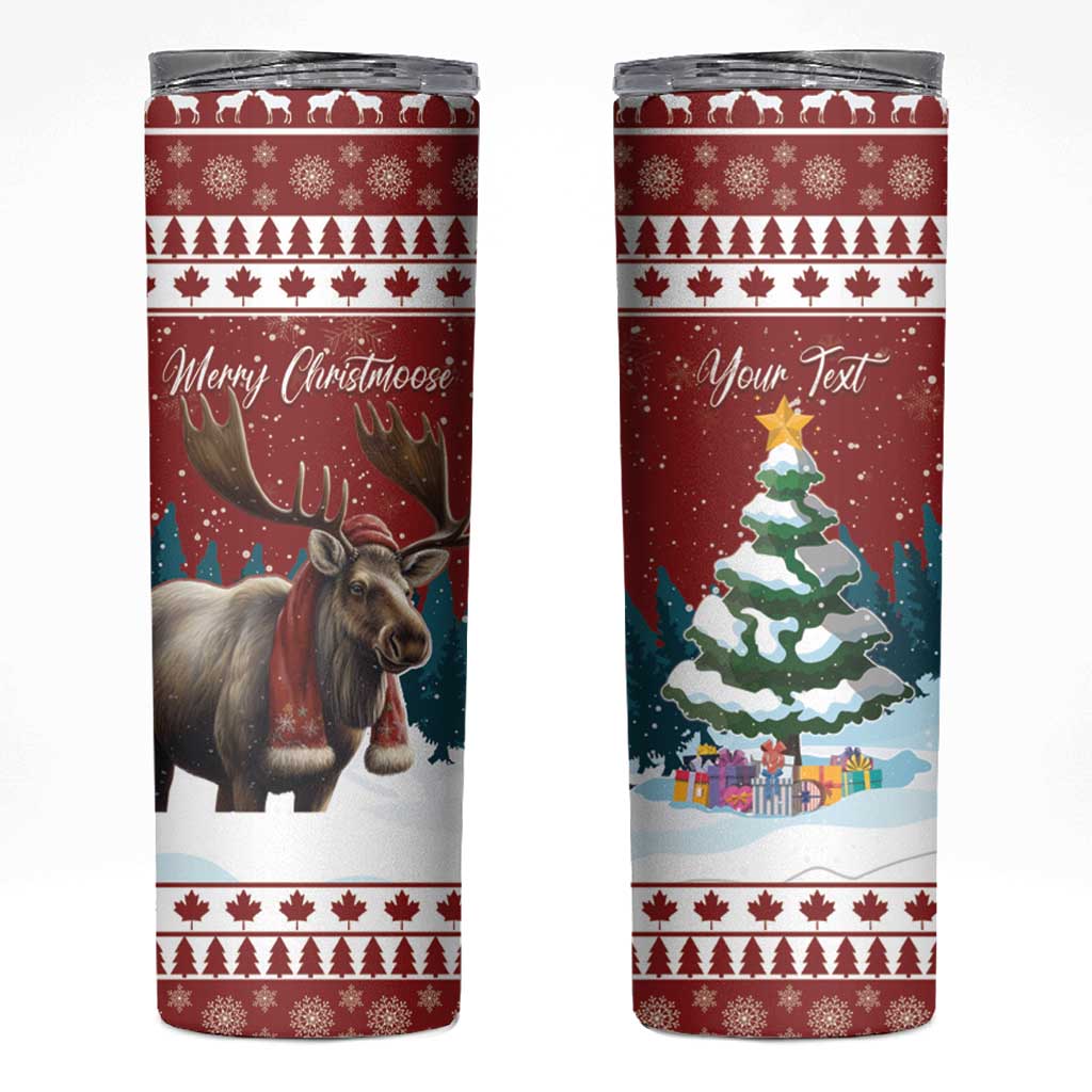 Personalized Canada Christmas Skinny Tumbler Merry Chistmoose - Wonder Print Shop