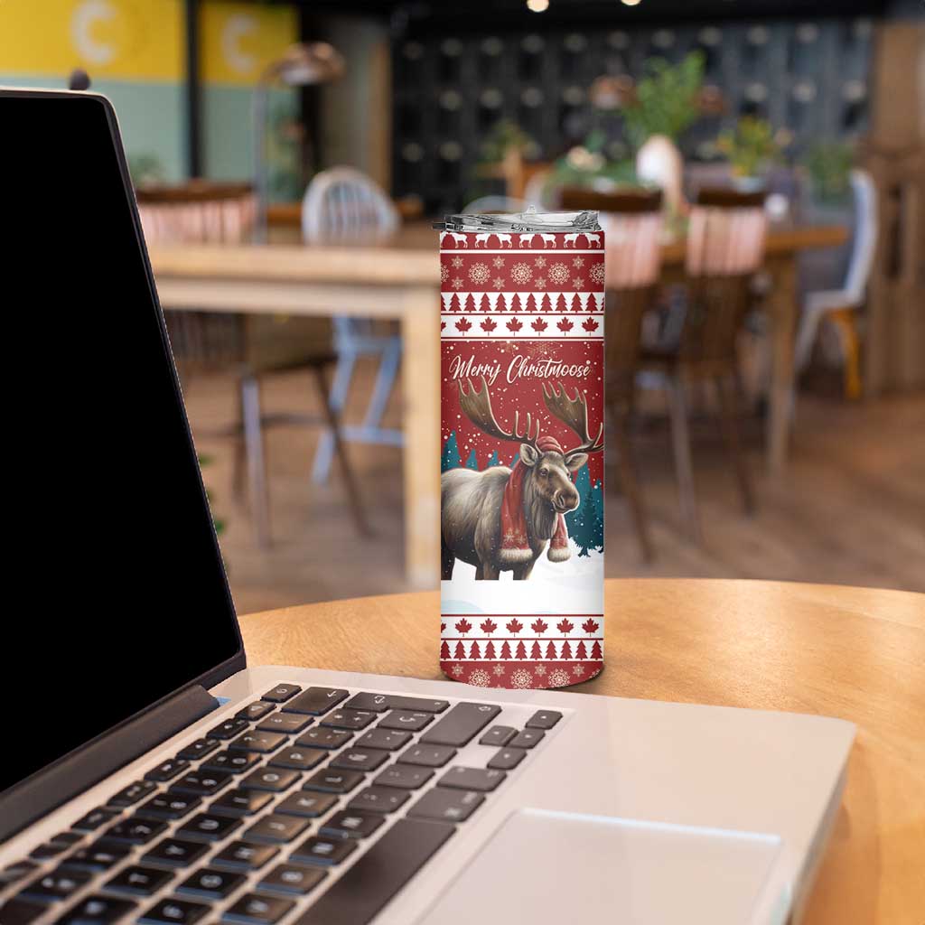 Personalized Canada Christmas Skinny Tumbler Merry Chistmoose - Wonder Print Shop