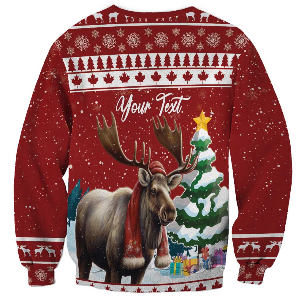 Personalized Canada Christmas Sweatshirt Merry Christmoose - Wonder Print Shop