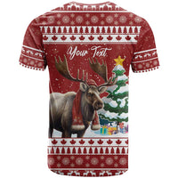 Personalized Canada Christmas T Shirt Merry Christmoose - Wonder Print Shop