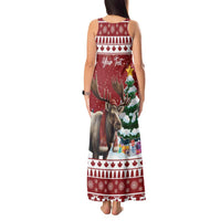 Personalized Canada Christmas Tank Maxi Dress Merry Christmoose - Wonder Print Shop