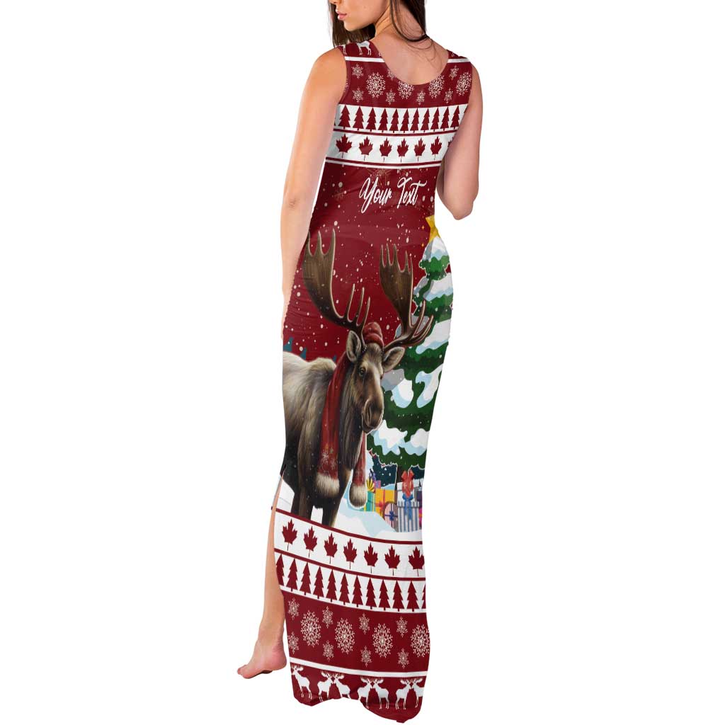Personalized Canada Christmas Tank Maxi Dress Merry Christmoose - Wonder Print Shop